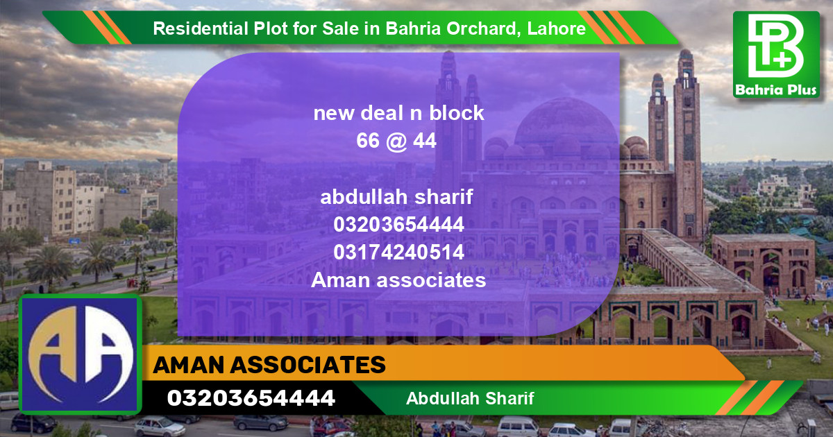 Residential Plot for Sale in Bahria Orchard, Lahore - (BP-96658)