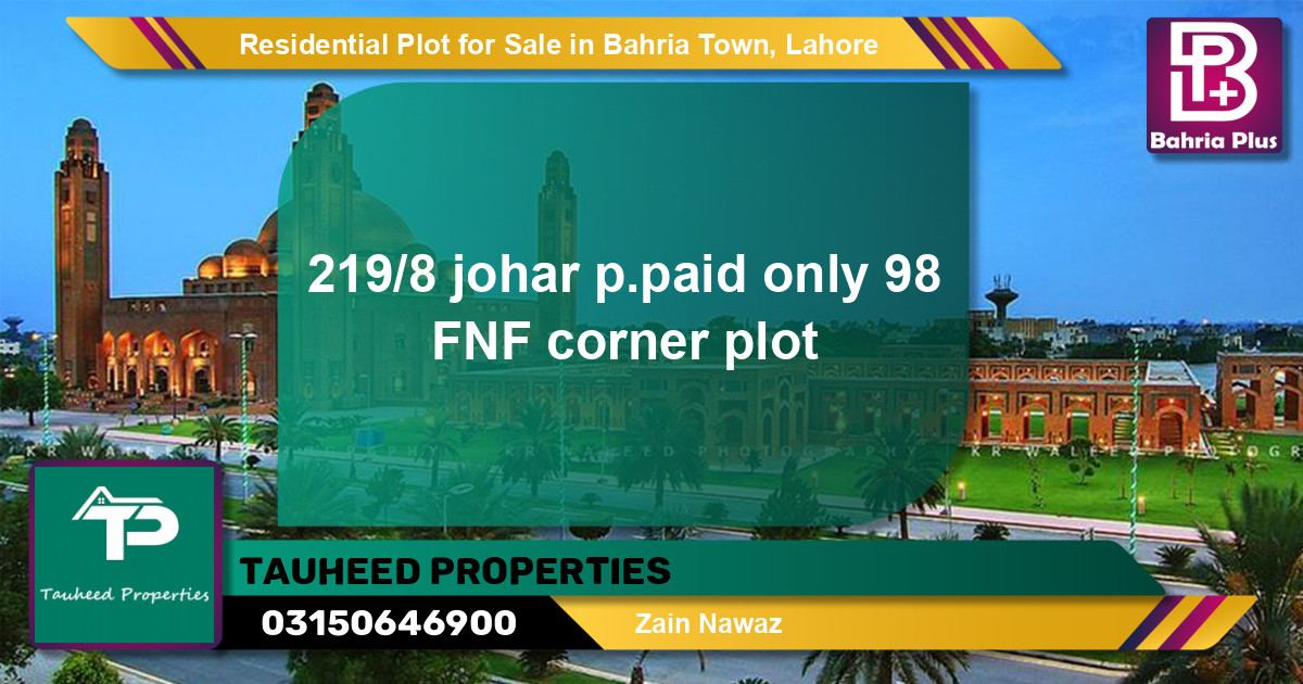Residential Plot for Sale in Bahria Town, Lahore - (BP-96661)