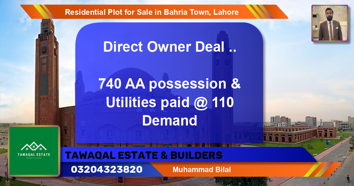 Residential Plot for Sale in Bahria Town, Lahore - (BP-96664)