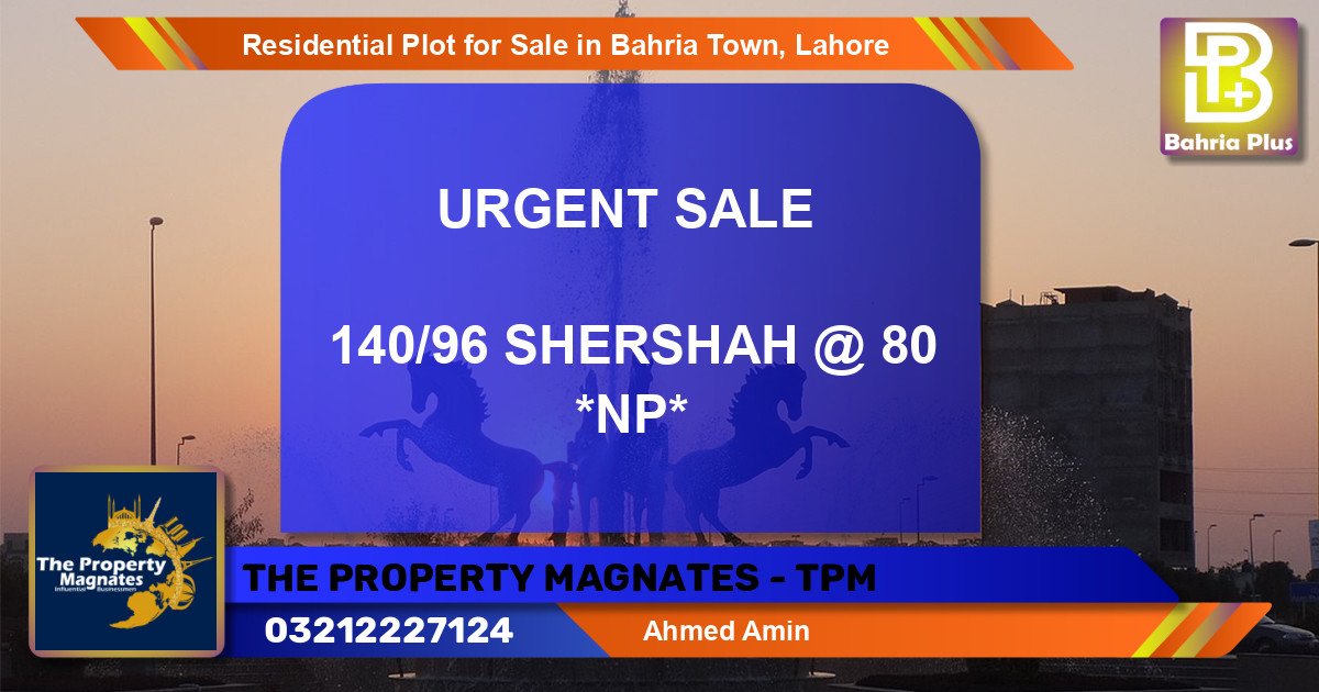 Residential Plot for Sale in Bahria Town, Lahore - (BP-96686)