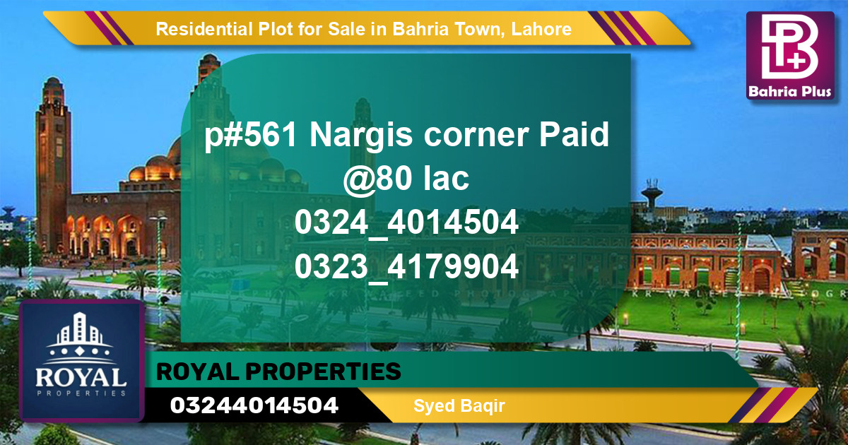 Residential Plot for Sale in Bahria Town, Lahore - (BP-96691)