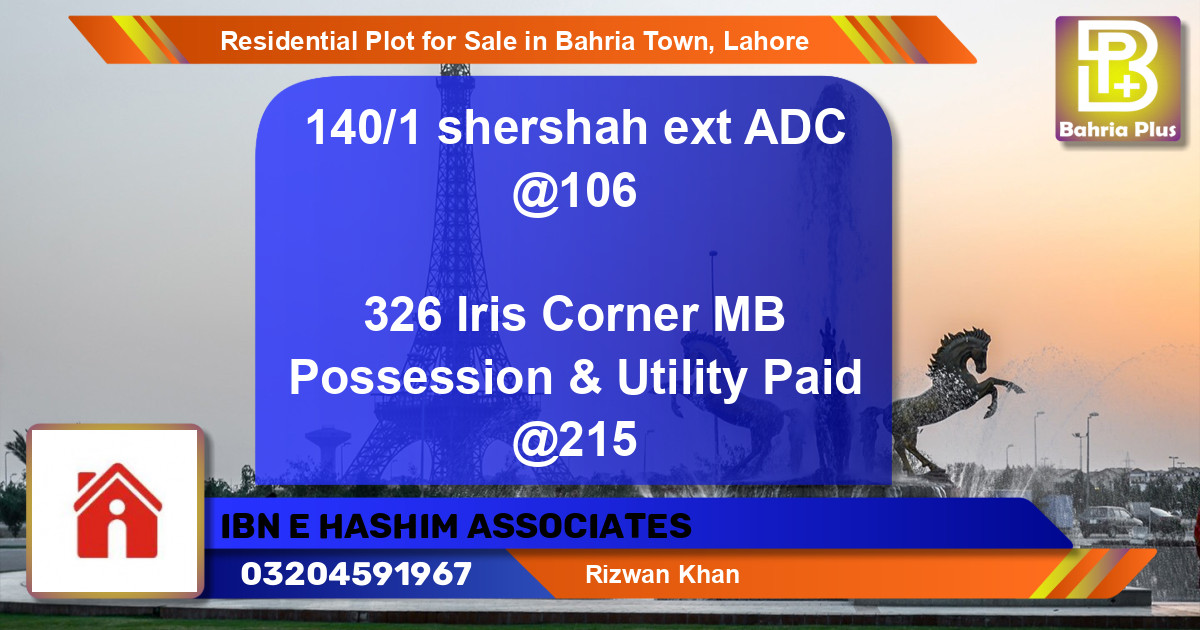Residential Plot for Sale in Bahria Town, Lahore - (BP-96694)