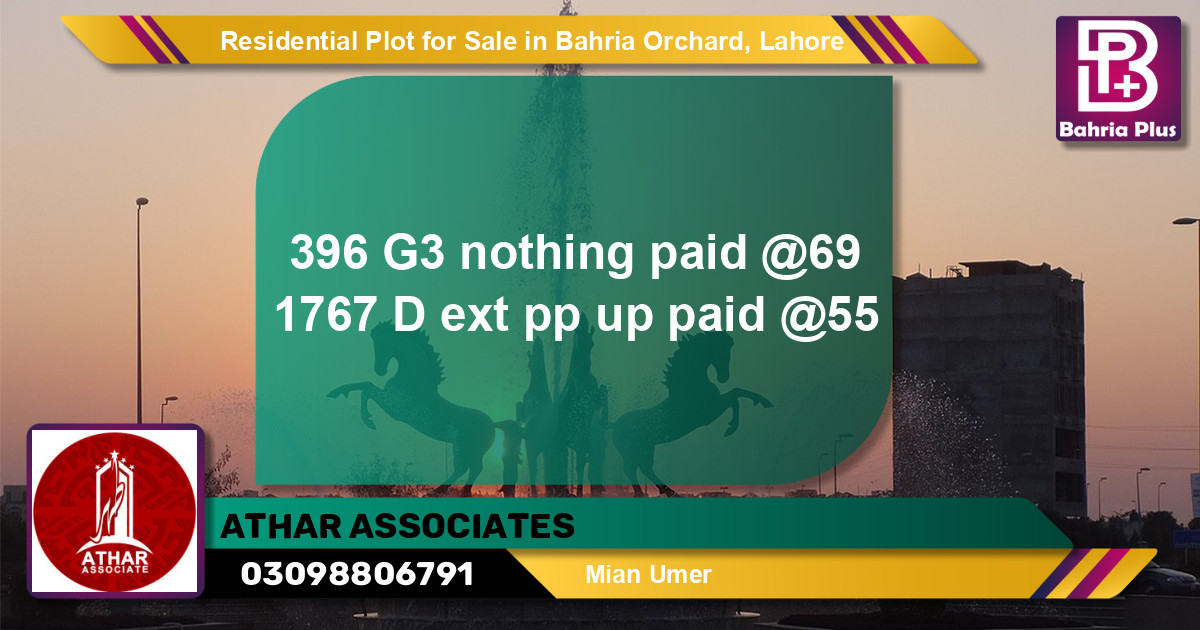 Residential Plot for Sale in Bahria Orchard, Lahore - (BP-96702)