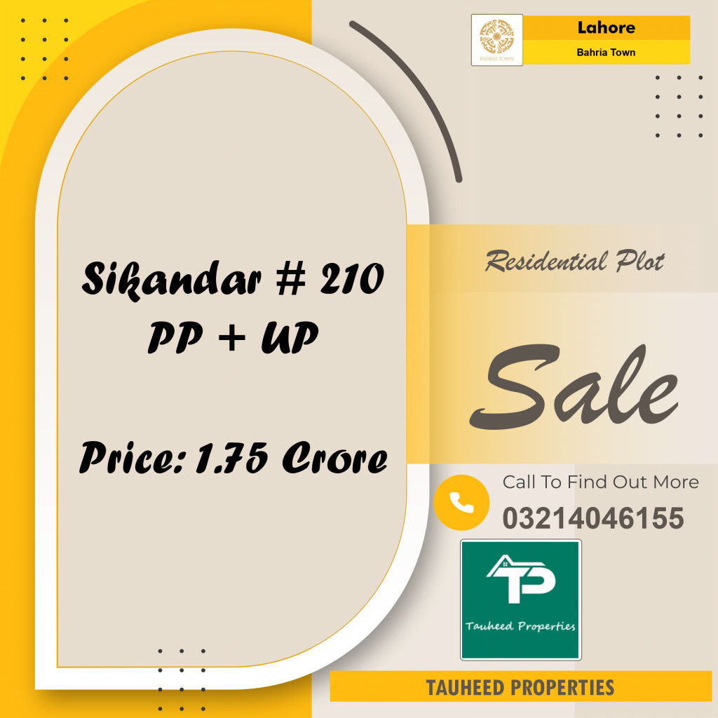 Residential Plot for Sale in Bahria Town, Lahore - (BP-96704)