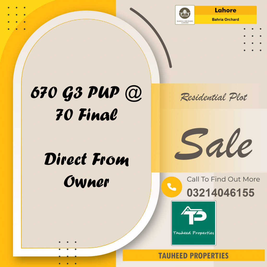 Residential Plot for Sale in Bahria Orchard, Lahore - (BP-96708)