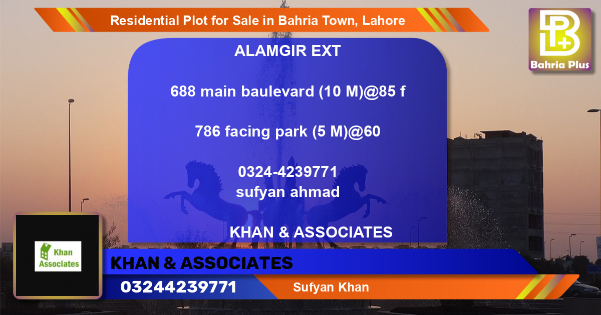 Residential Plot for Sale in Bahria Town, Lahore - (BP-96733)