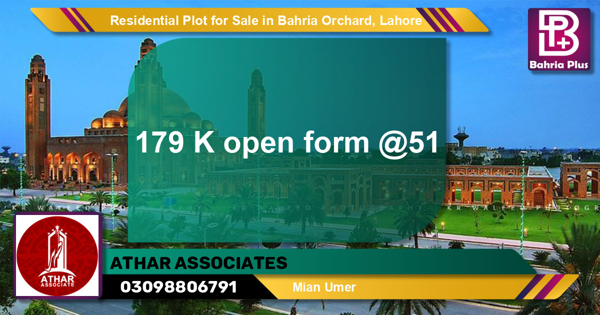 Residential Plot for Sale in Bahria Orchard, Lahore - (BP-96756)