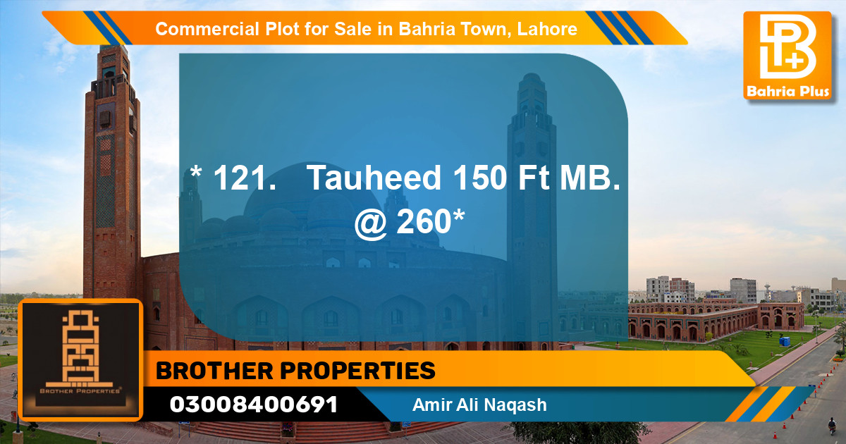 Commercial Plot for Sale in Bahria Town, Lahore - (BP-96832)