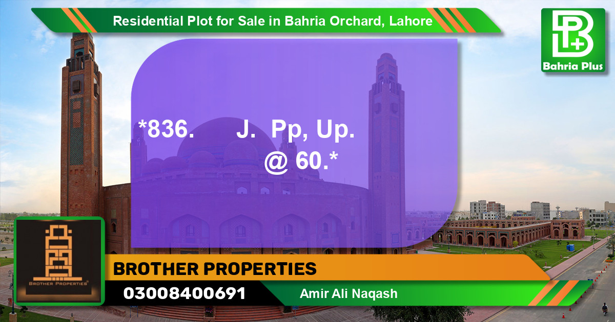 Residential Plot for Sale in Bahria Orchard, Lahore - (BP-96833)