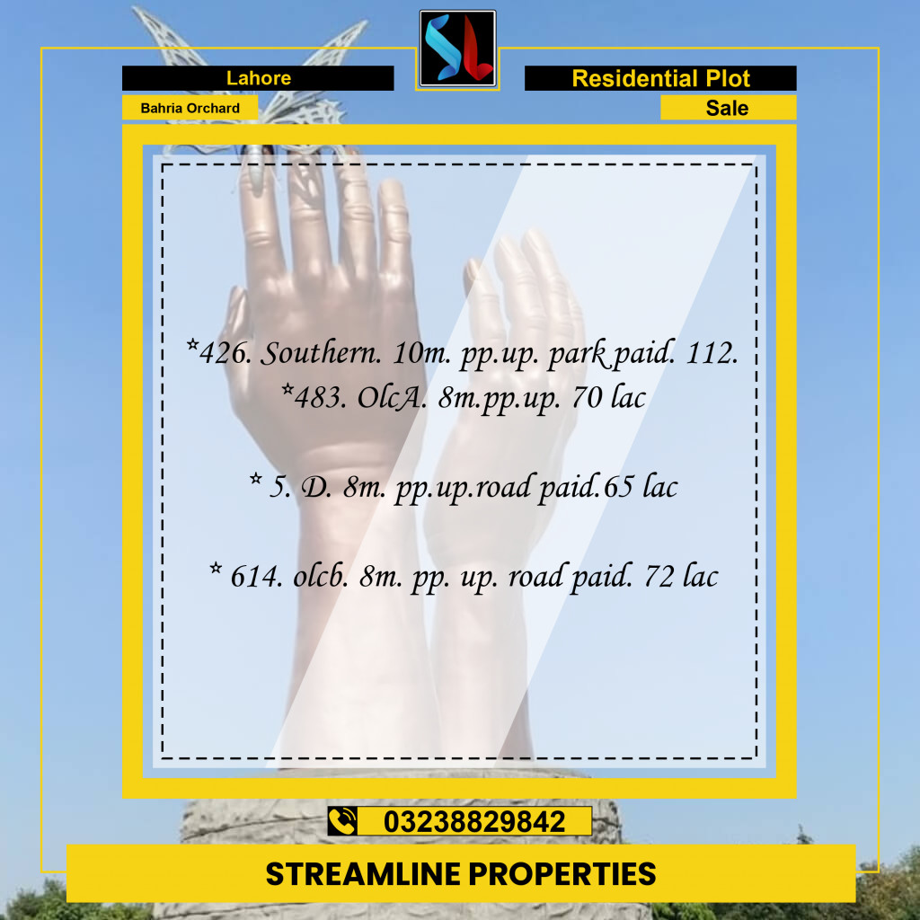 Residential Plot for Sale in Bahria Orchard, Lahore - (BP-96839)