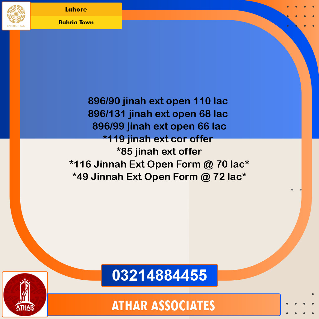 Residential Plot for Sale in Bahria Town, Lahore - (BP-96882)