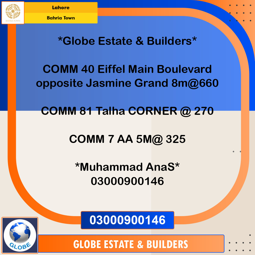 Commercial Plot for Sale in Bahria Town, Lahore - (BP-96886)