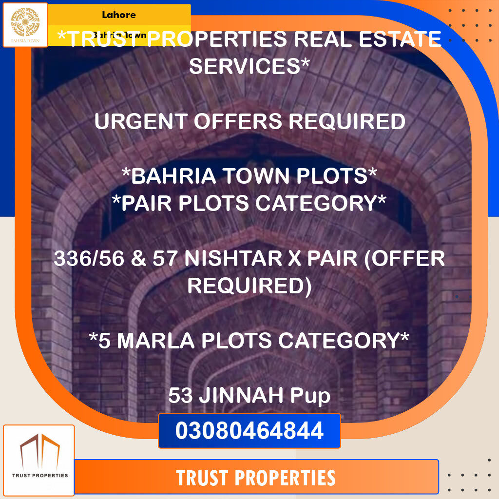 Residential Plot for Sale in Bahria Town, Lahore - (BP-96902)