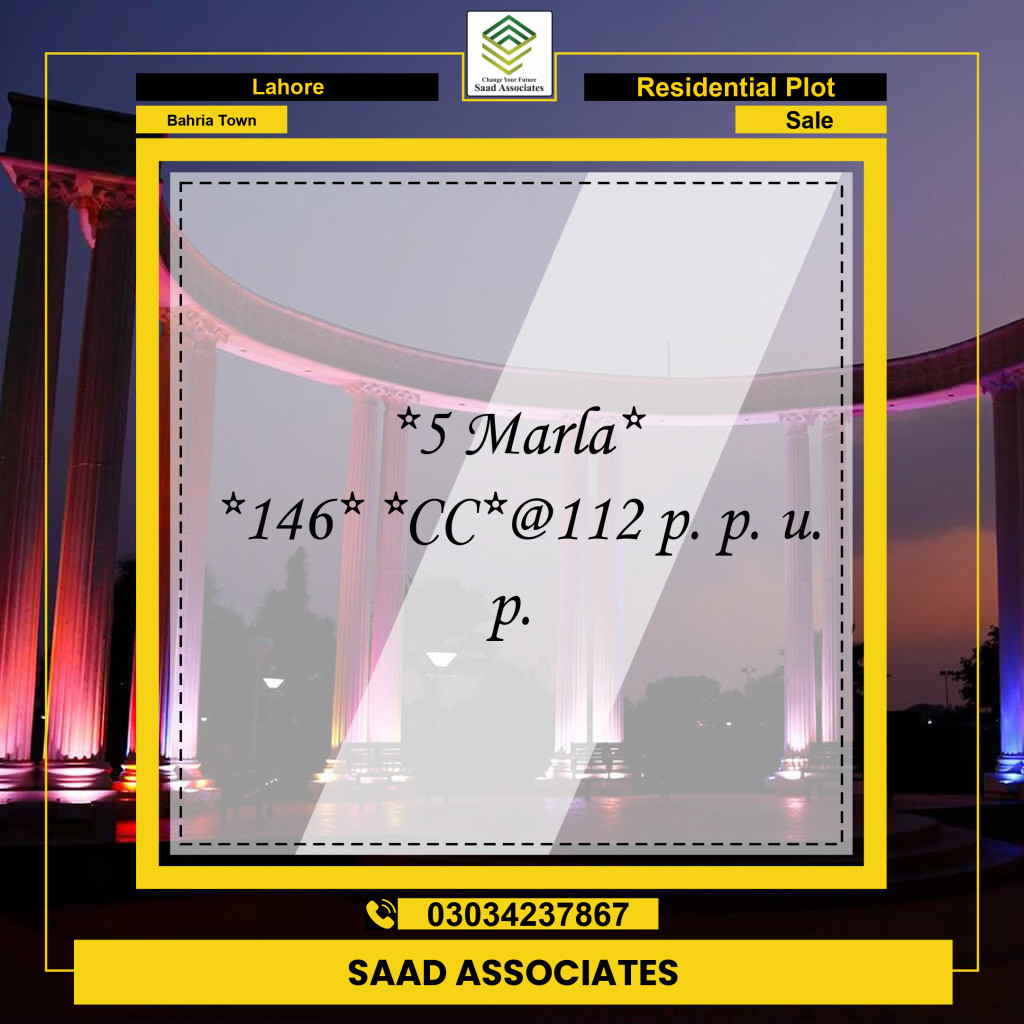 Residential Plot for Sale in Bahria Town, Lahore - (BP-96943)