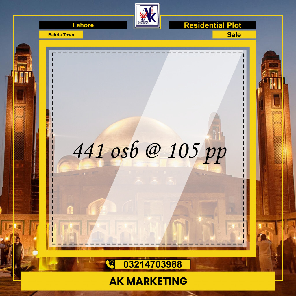 Residential Plot for Sale in Bahria Town, Lahore - (BP-96973)