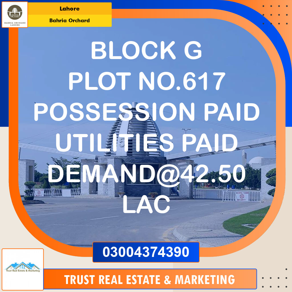 Residential Plot for Sale in Bahria Orchard, Lahore - (BP-96994)