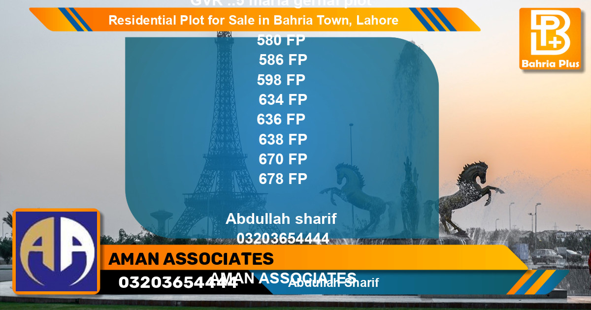 Residential Plot for Sale in Bahria Town, Lahore - (BP-97010)