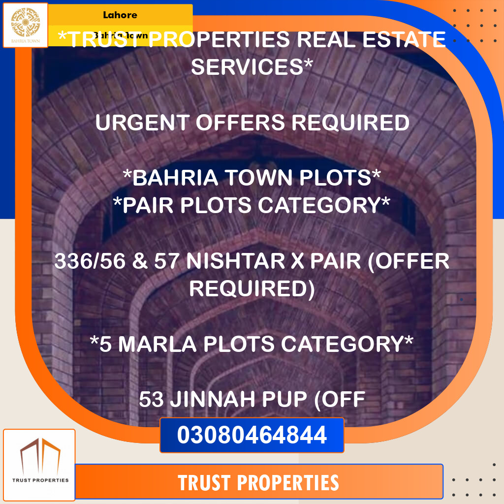 Residential Plot for Sale in Bahria Town, Lahore - (BP-97011)