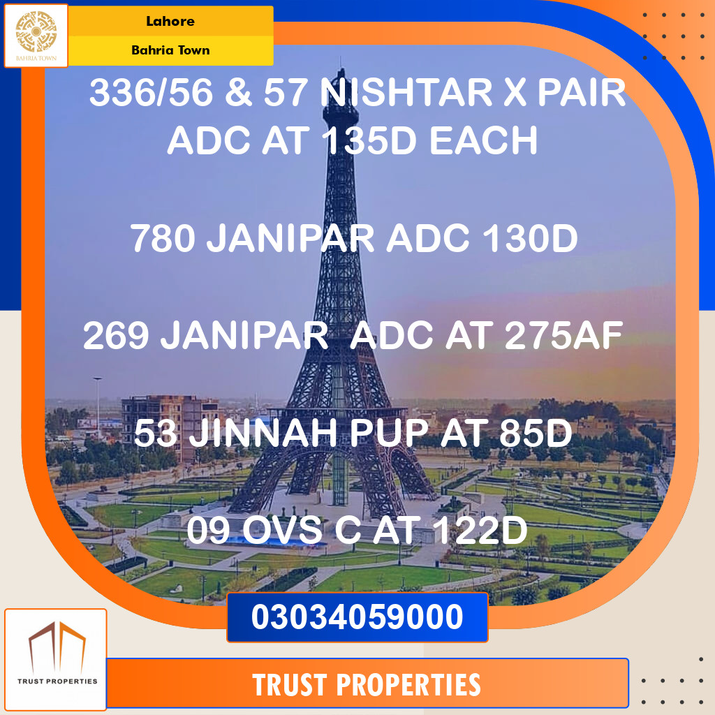 Residential Plot for Sale in Bahria Town, Lahore - (BP-97029)