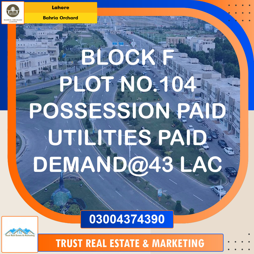 Residential Plot for Sale in Bahria Orchard, Lahore - (BP-97045)