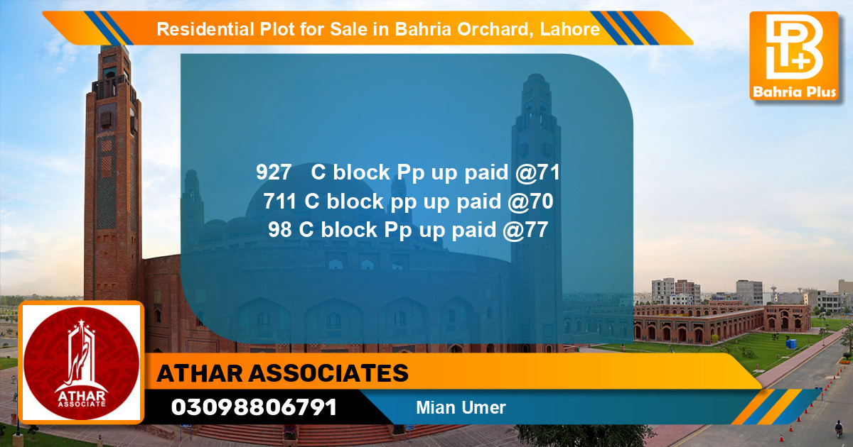 Residential Plot for Sale in Bahria Orchard, Lahore - (BP-97052)