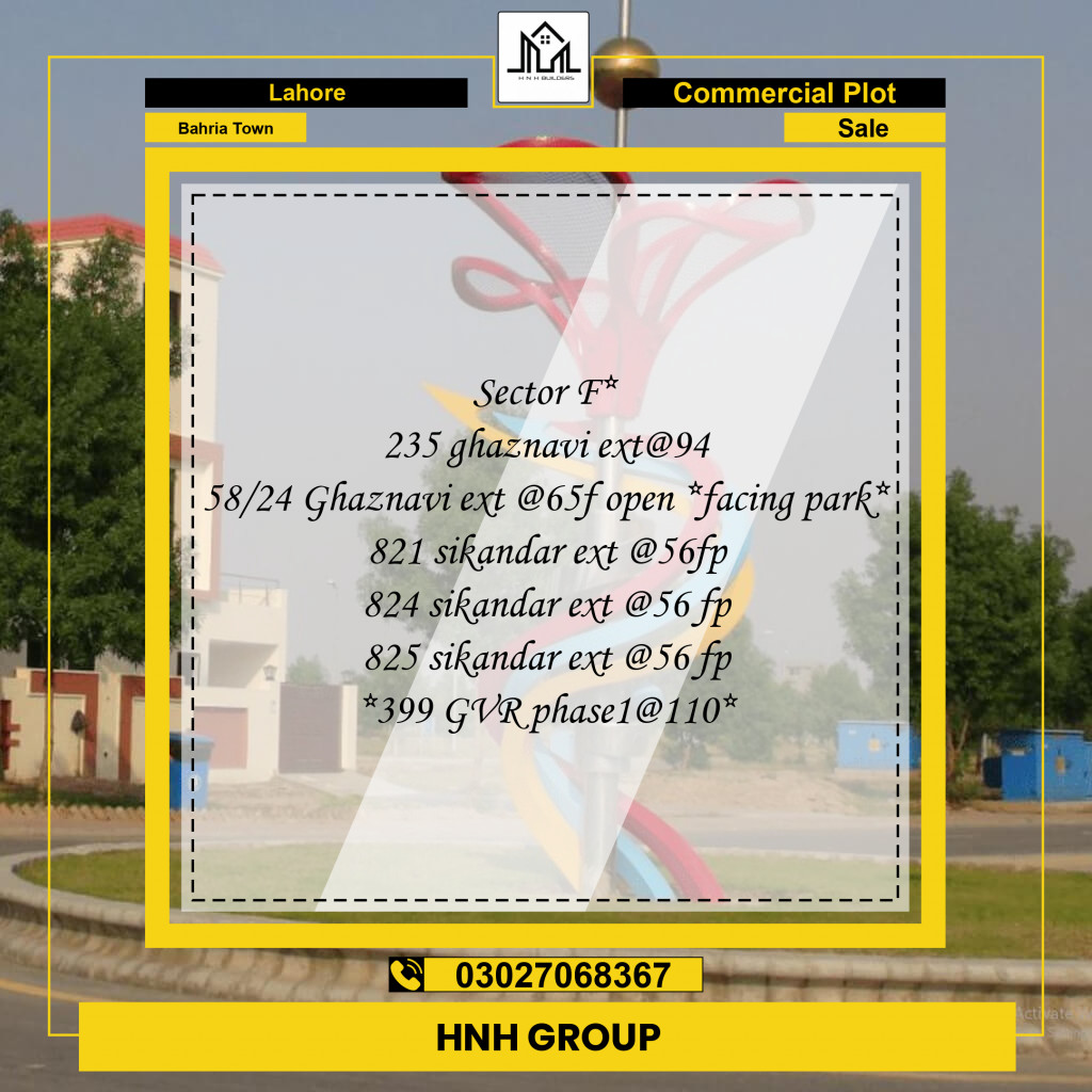 Commercial Plot for Sale in Bahria Town, Lahore - (BP-97057)