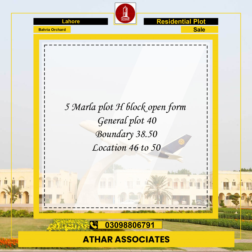 Residential Plot for Sale in Bahria Orchard, Lahore - (BP-97061)