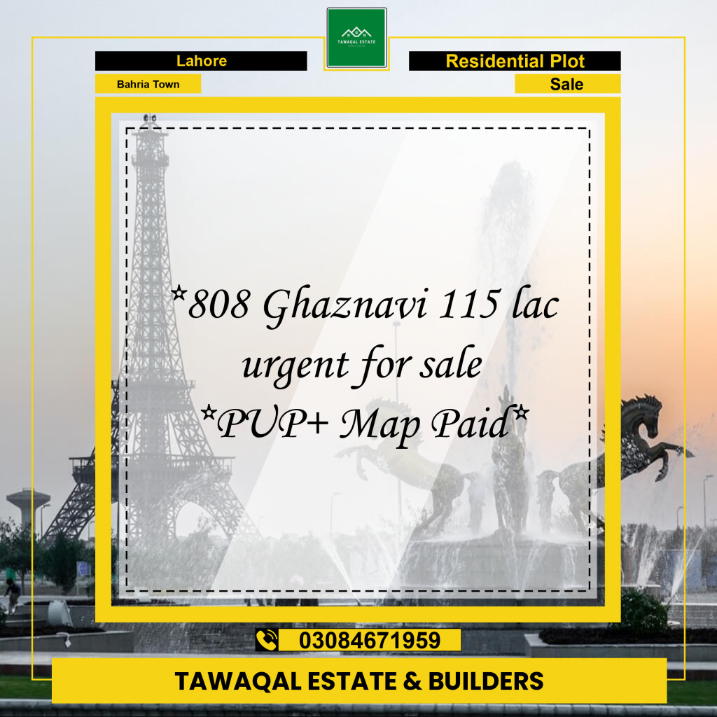 Residential Plot for Sale in Bahria Town, Lahore - (BP-97109)