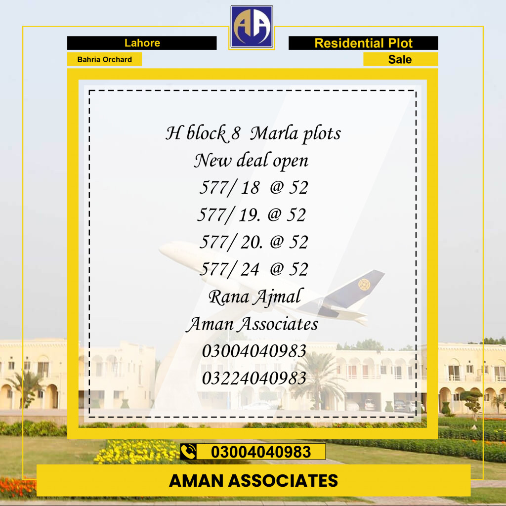 Residential Plot for Sale in Bahria Orchard, Lahore - (BP-97117)