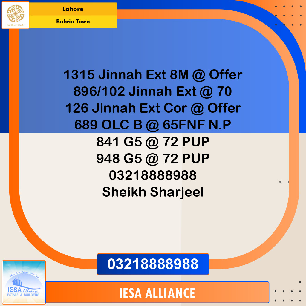 Residential Plot for Sale in Bahria Town, Lahore - (BP-97128)
