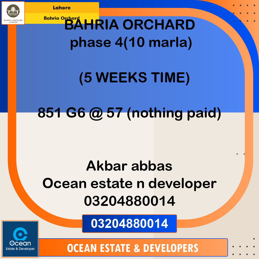 Residential Plot for Sale in Bahria Orchard, Lahore - (BP-97150)