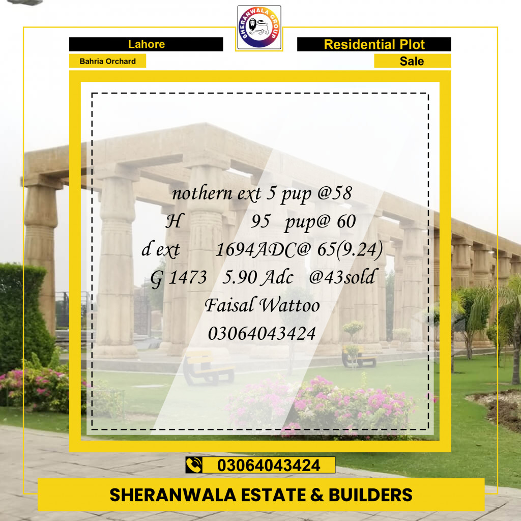 Residential Plot for Sale in Bahria Orchard, Lahore - (BP-97155)