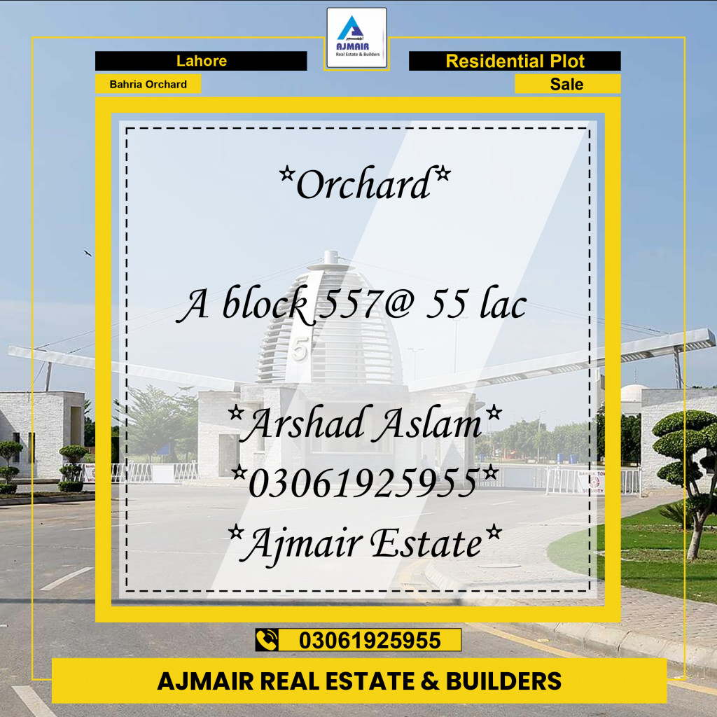 Residential Plot for Sale in Bahria Orchard, Lahore - (BP-97172)