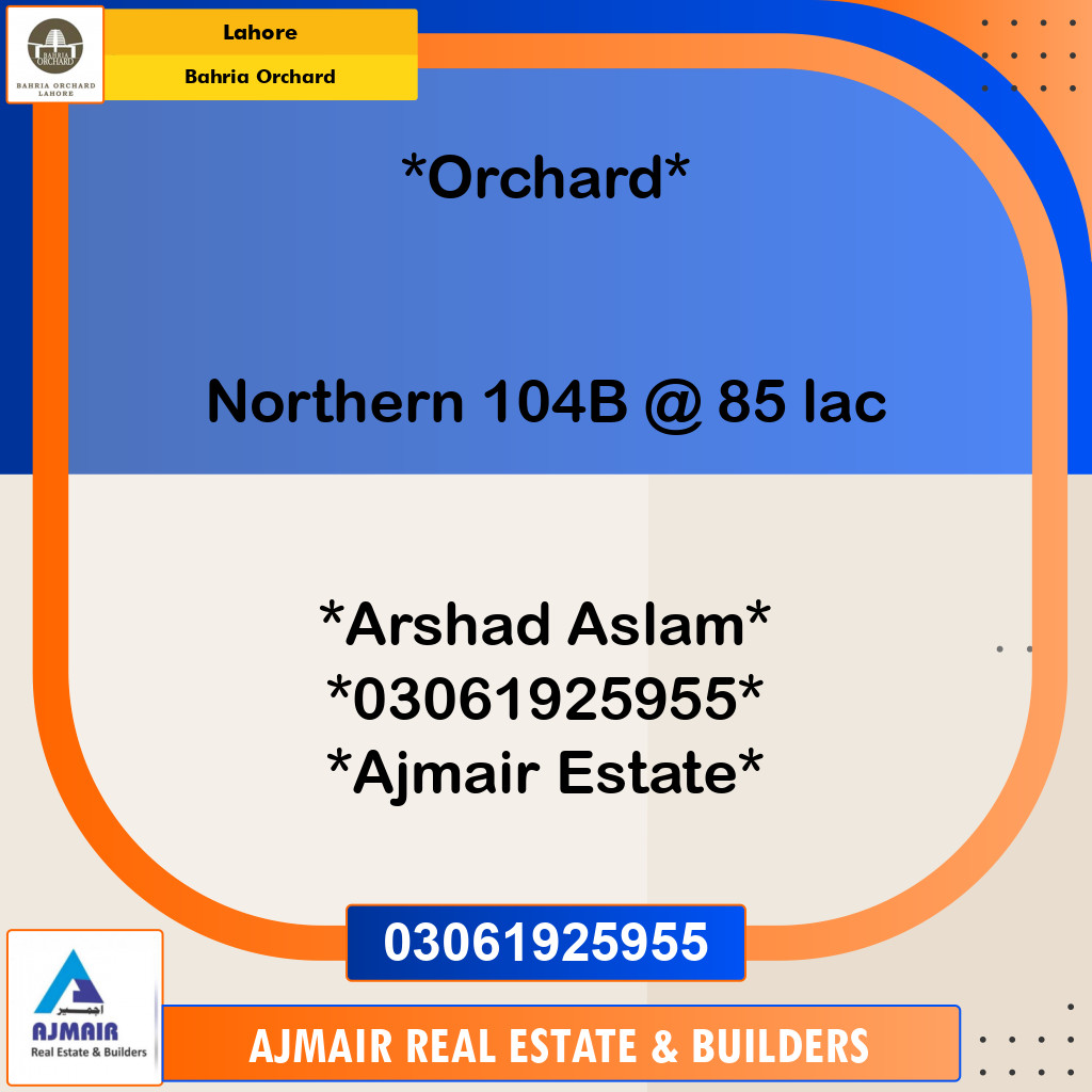 Residential Plot for Sale in Bahria Orchard, Lahore - (BP-97173)