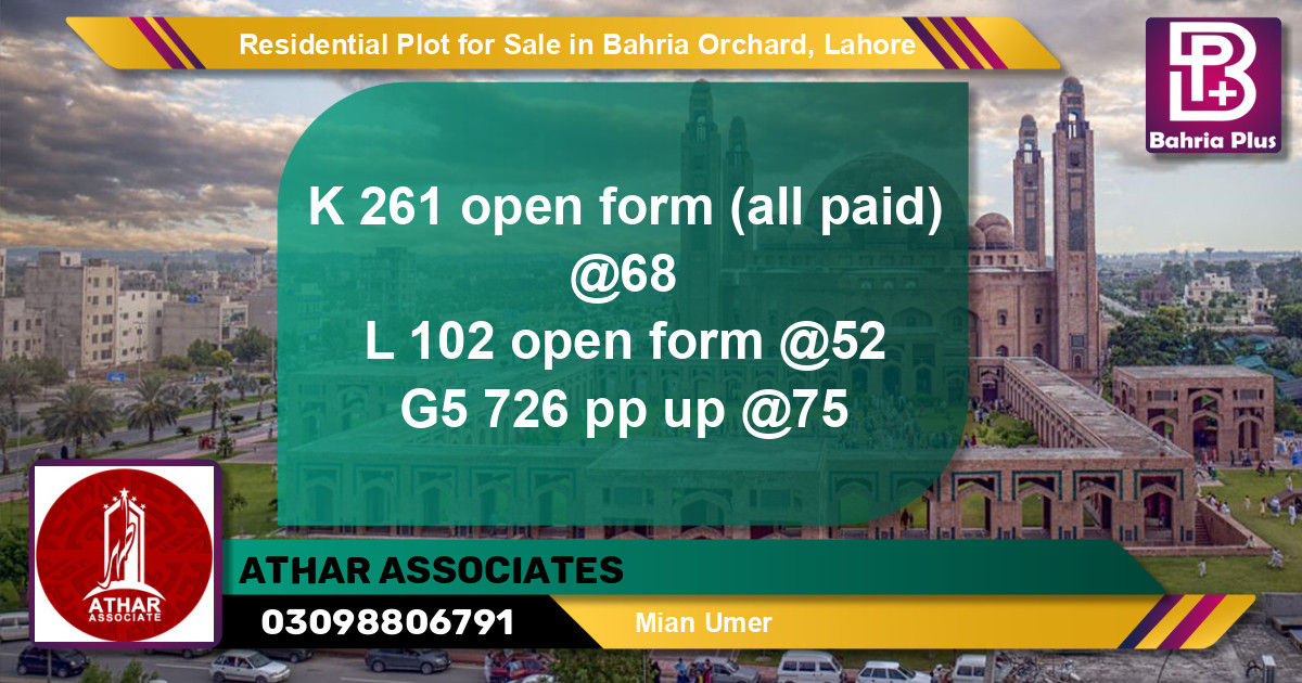 Residential Plot for Sale in Bahria Orchard, Lahore - (BP-97181)