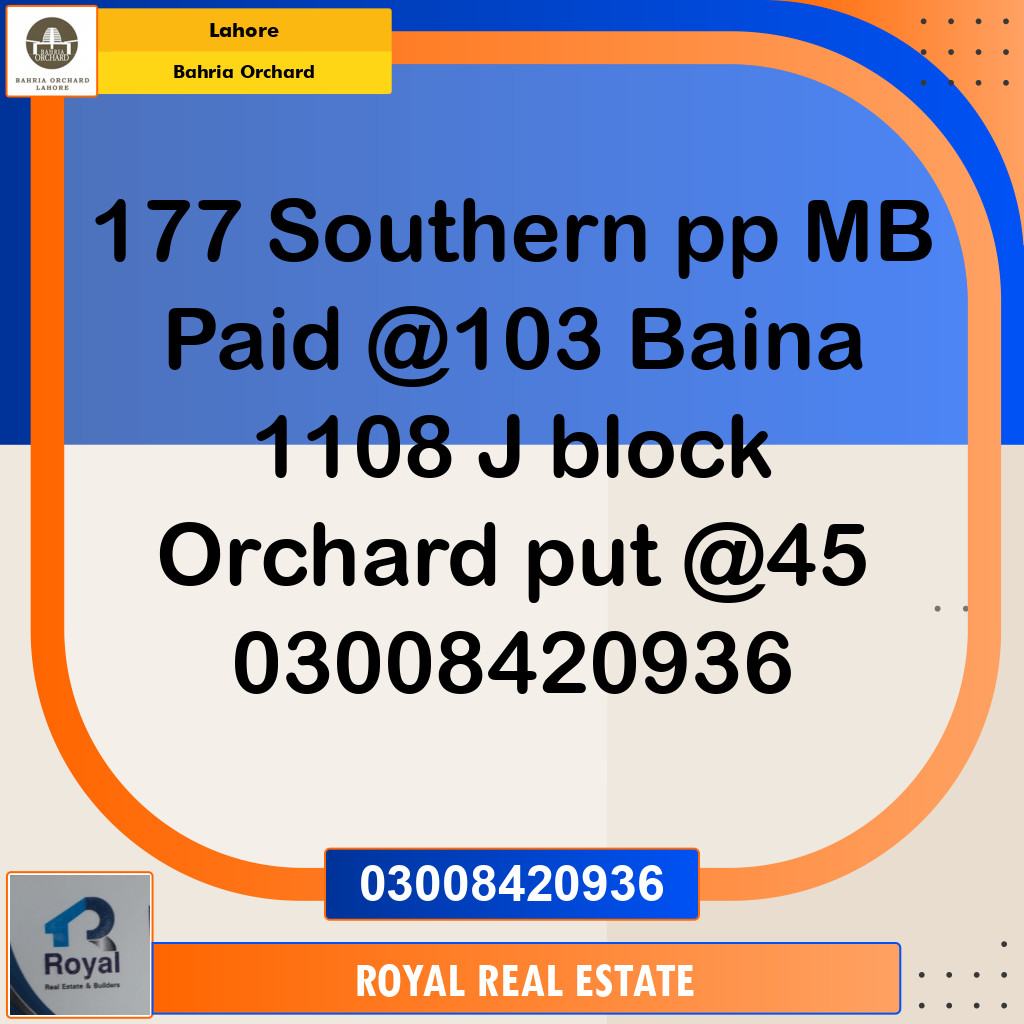 Residential Plot for Sale in Bahria Orchard, Lahore - (BP-97228)