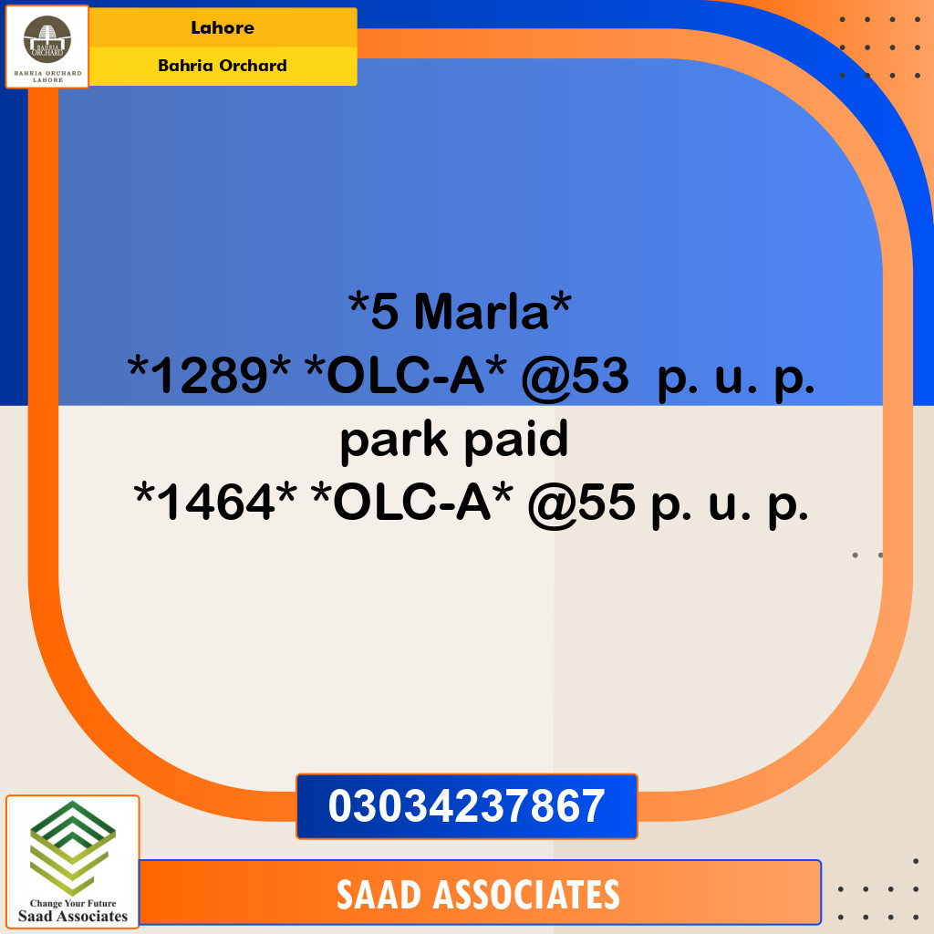 Residential Plot for Sale in Bahria Orchard, Lahore - (BP-97249)
