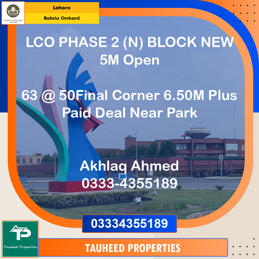 Residential Plot for Sale in Bahria Orchard, Lahore - (BP-97268)