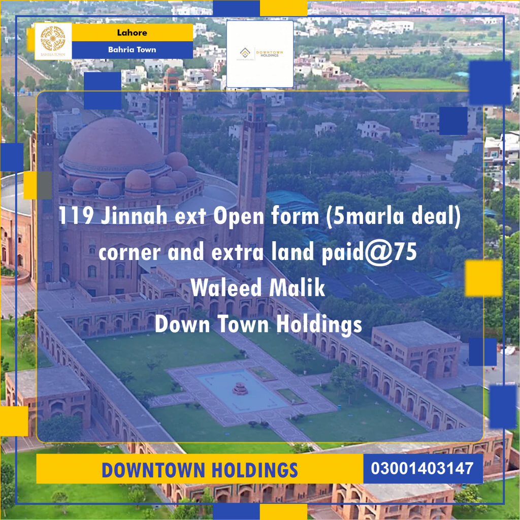 Residential Plot for Sale in Bahria Town, Lahore - (BP-97287)