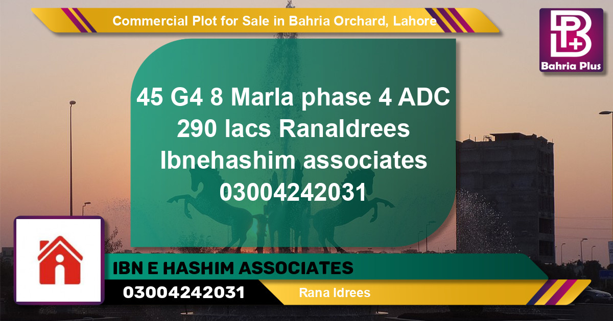 Commercial Plot for Sale in Bahria Orchard, Lahore - (BP-97309)
