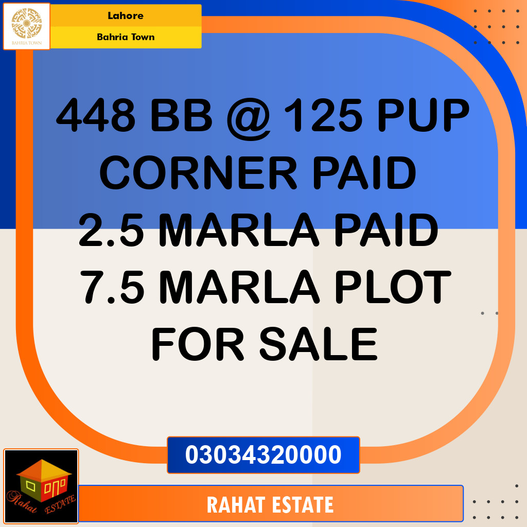 Residential Plot for Sale in Bahria Town, Lahore - (BP-97313)