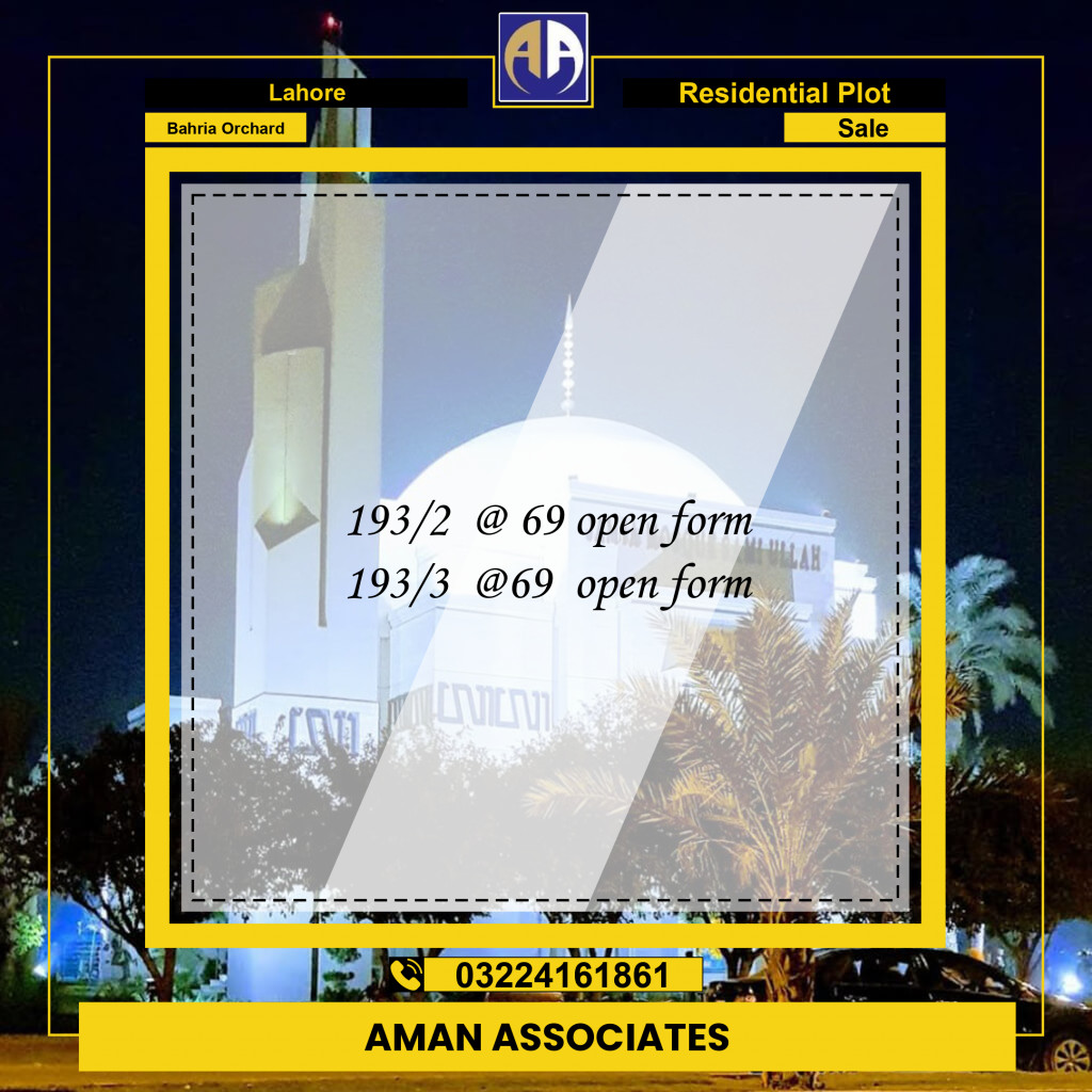 Residential Plot for Sale in Bahria Orchard, Lahore - (BP-97328)