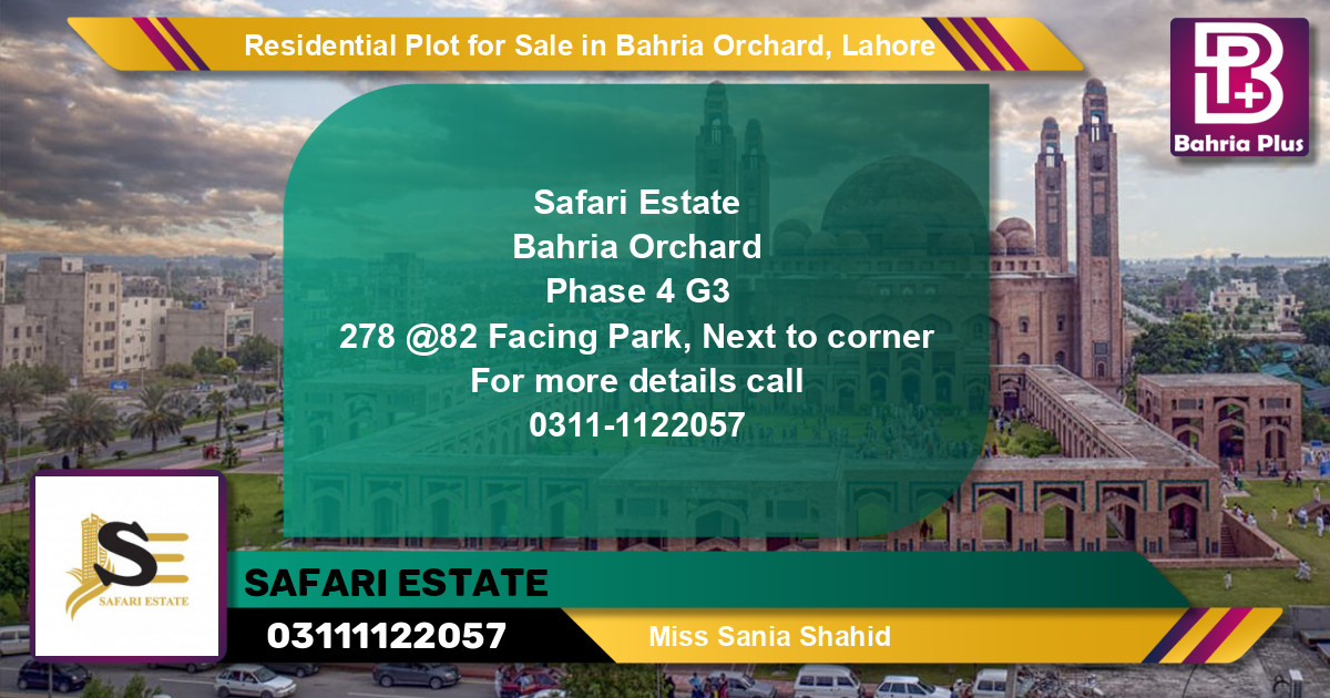 Residential Plot for Sale in Phase 4 - G3 Block -  Bahria Orchard, Lahore - (BP-97333)