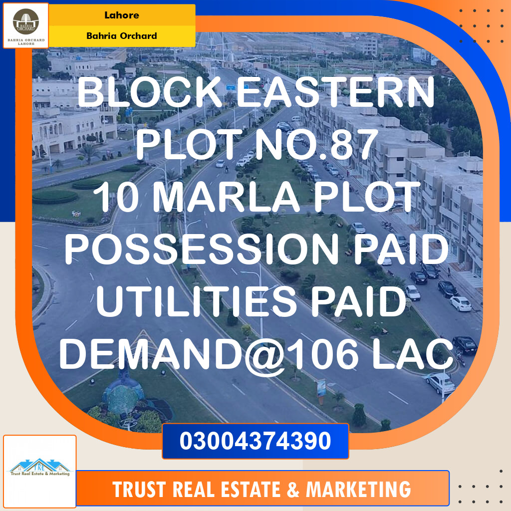 Residential Plot for Sale in Bahria Orchard, Lahore - (BP-97355)