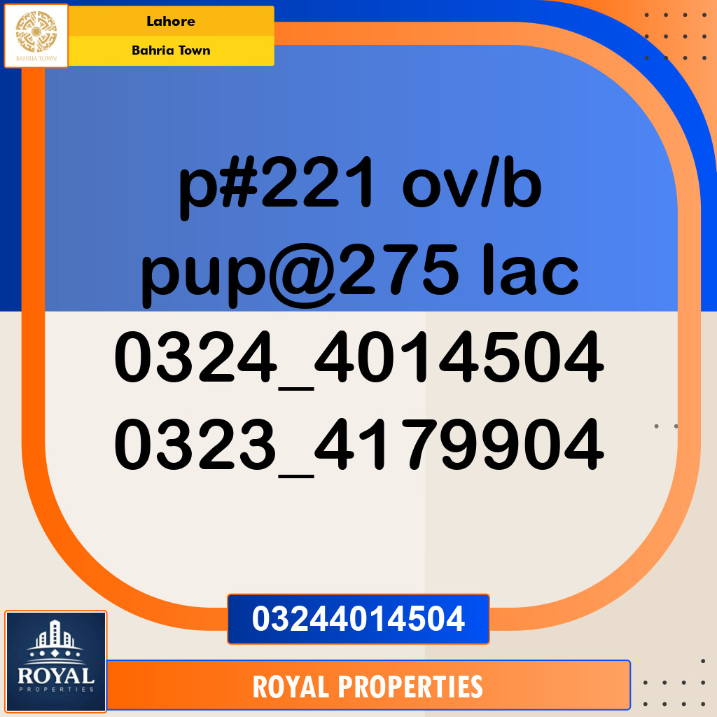 Residential Plot for Sale in Bahria Town, Lahore - (BP-97380)