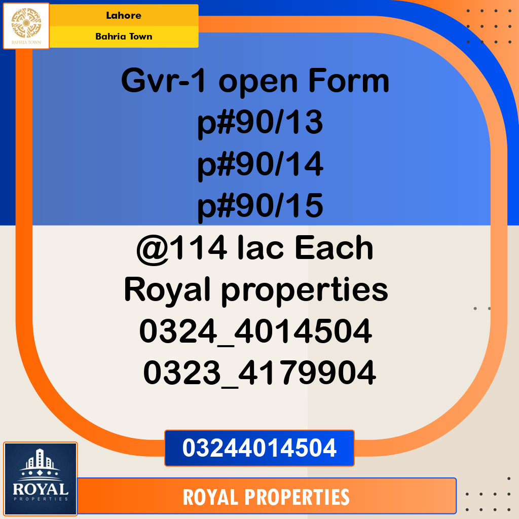 Residential Plot for Sale in Bahria Town, Lahore - (BP-97387)