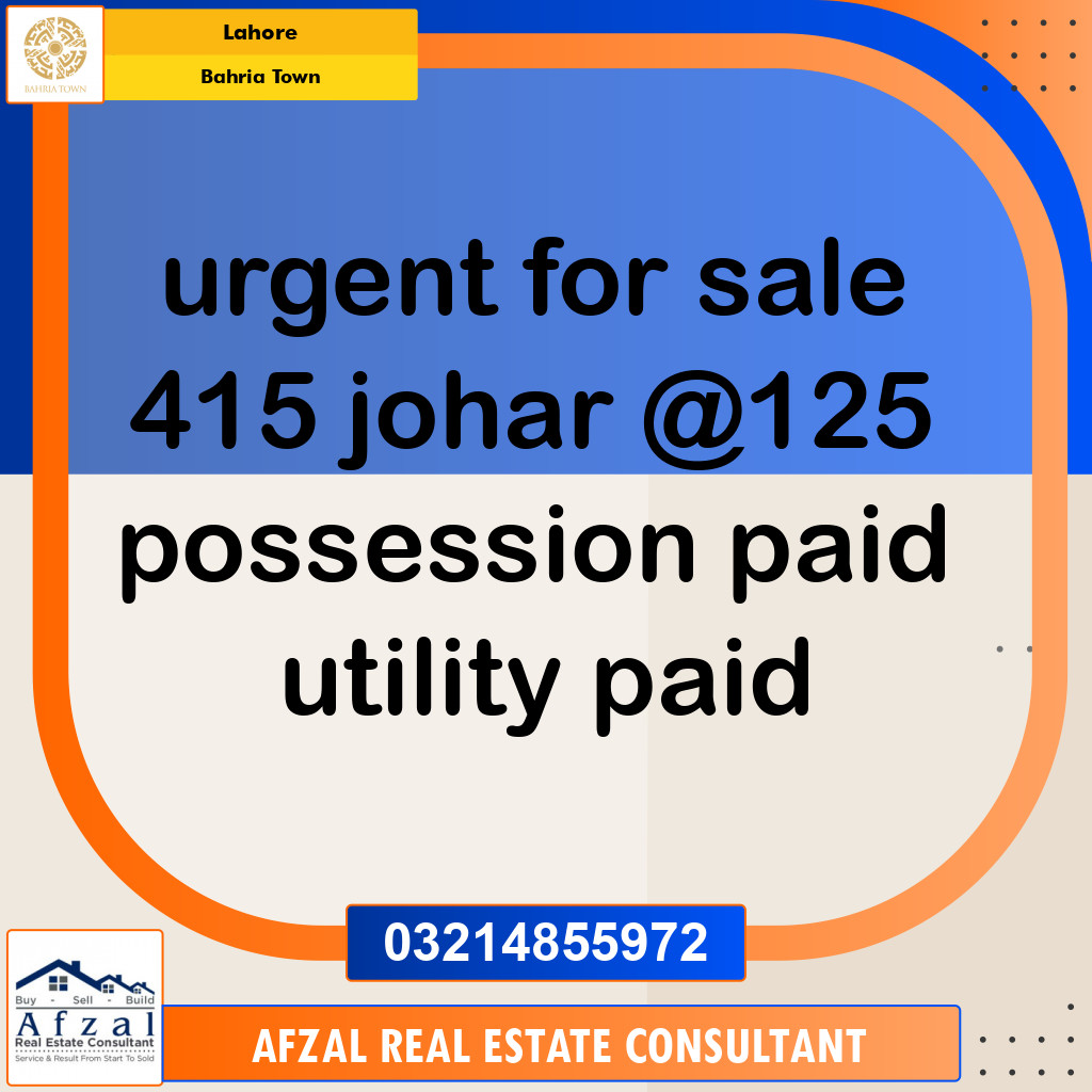 Residential Plot for Sale in Bahria Town, Lahore - (BP-97413)