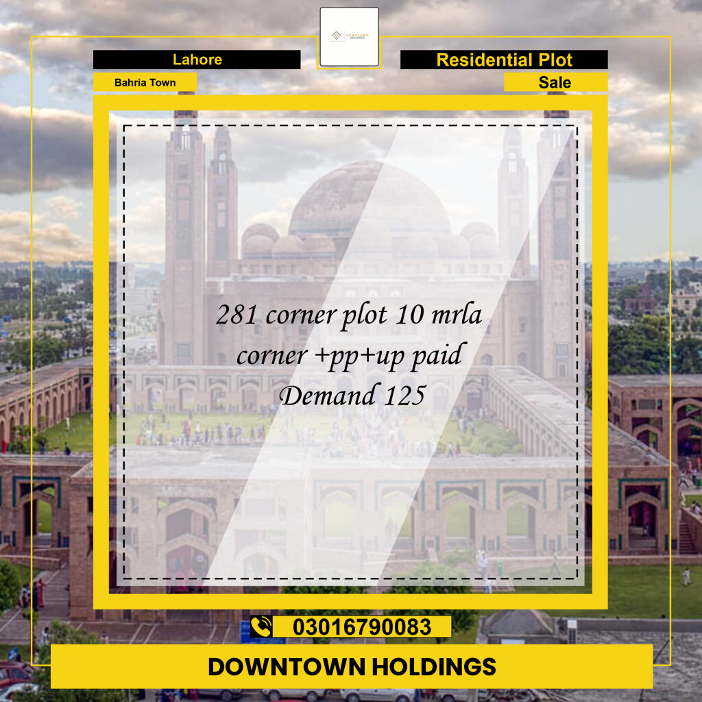 Residential Plot for Sale in Bahria Town, Lahore - (BP-97465)
