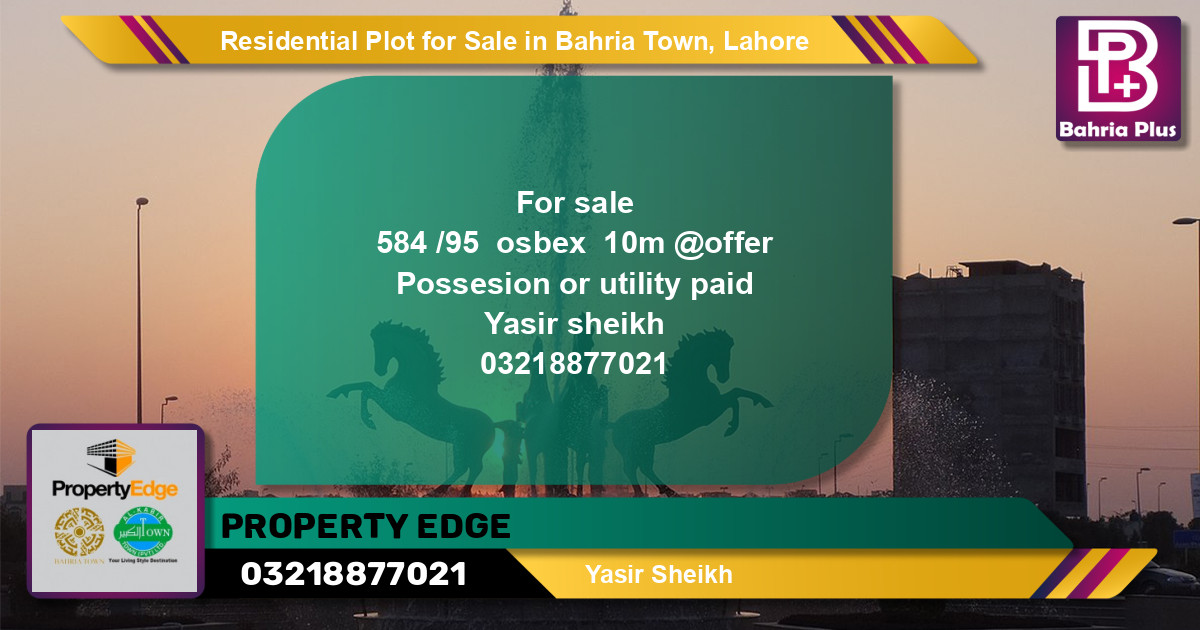 Residential Plot for Sale in Bahria Town, Lahore - (BP-97475)