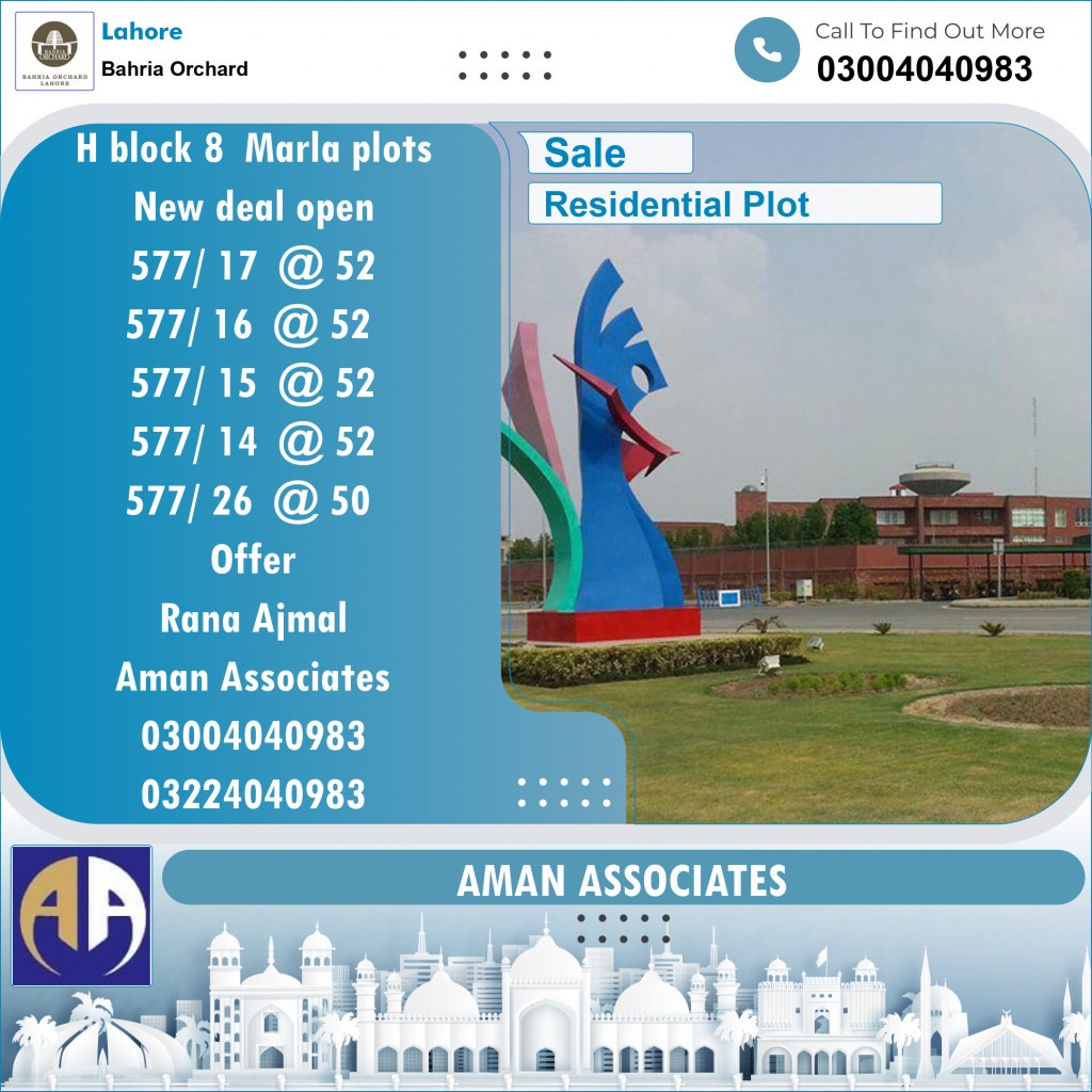 Residential Plot for Sale in Bahria Orchard, Lahore - (BP-97505)